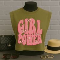 Girl Power Butterfly Retro Garment-Dyed Women's Muscle Tee thumb 3