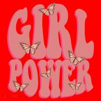 Girl Power Butterfly Retro Santa Hat thumb 1