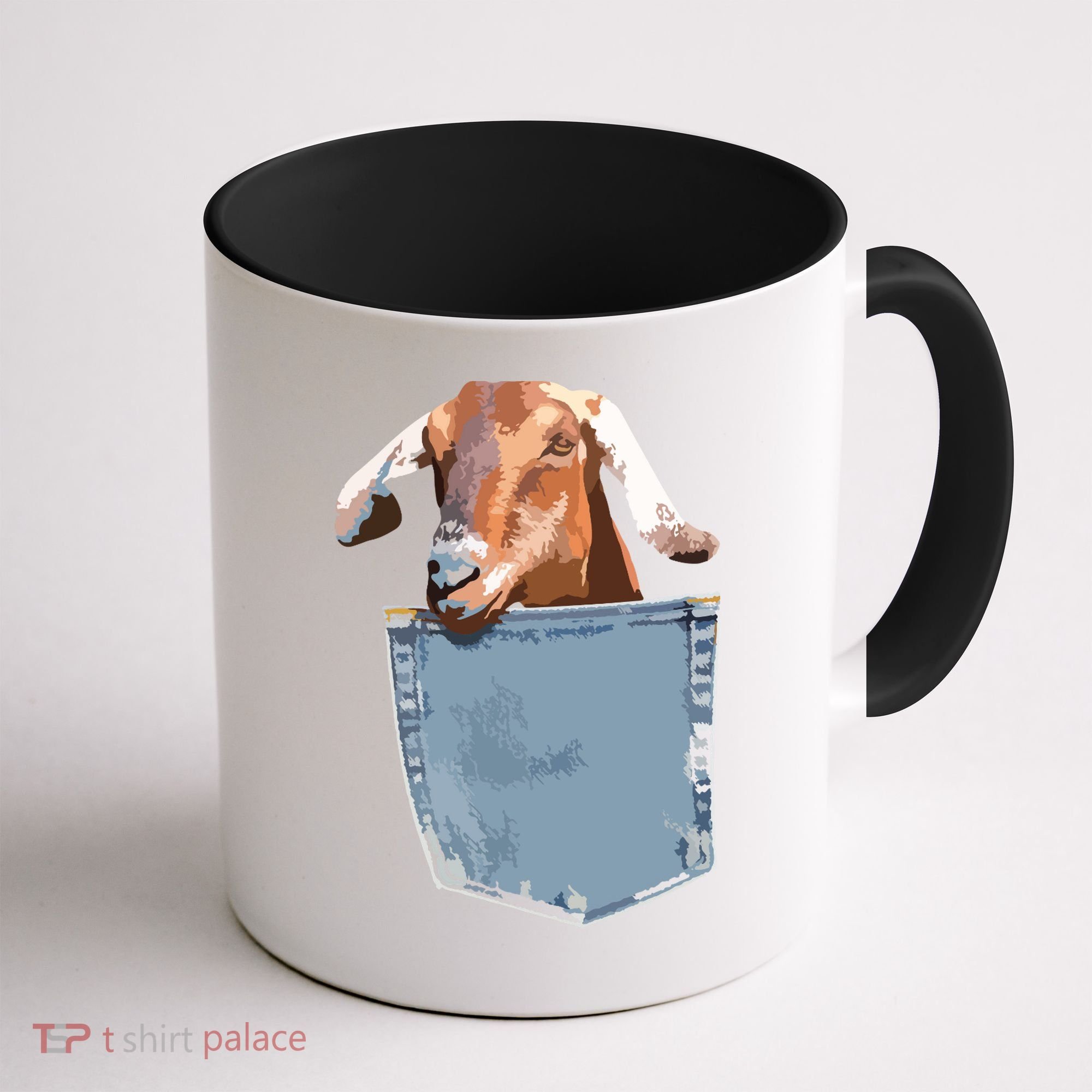 Goat Pocket Baby Goat Peeking Funny Goat Animal Coffee Mug