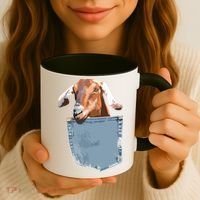 Goat Pocket Baby Goat Peeking Funny Goat Animal Coffee Mug thumb 3