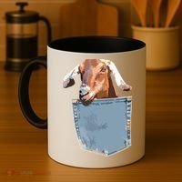 Goat Pocket Baby Goat Peeking Funny Goat Animal Coffee Mug thumb 4