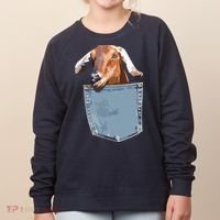 Goat Pocket Baby Goat Peeking Funny Goat Animal Women's Sweatshirt thumb 0