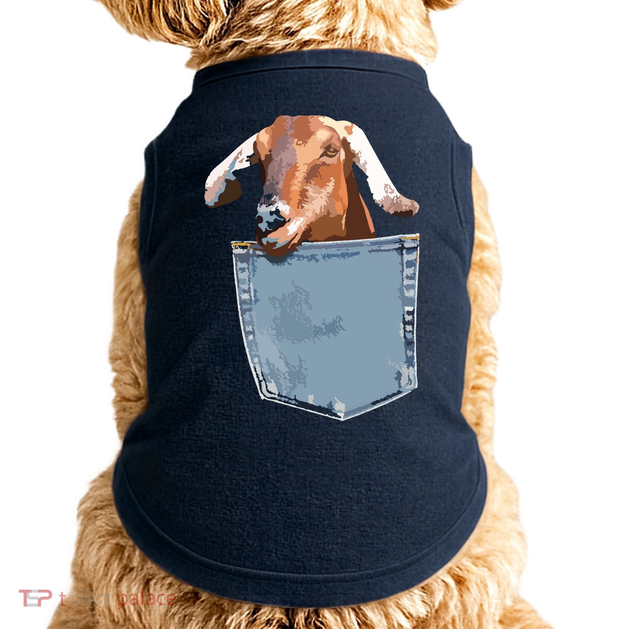 Goat Pocket Baby Goat Peeking Funny Goat Animal Doggie Tank