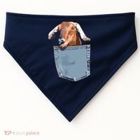 Goat Pocket Baby Goat Peeking Funny Goat Animal USA-Made Doggie Bandana thumb 0