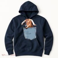 Goat Pocket Baby Goat Peeking Funny Goat Animal Hoodie thumb 0