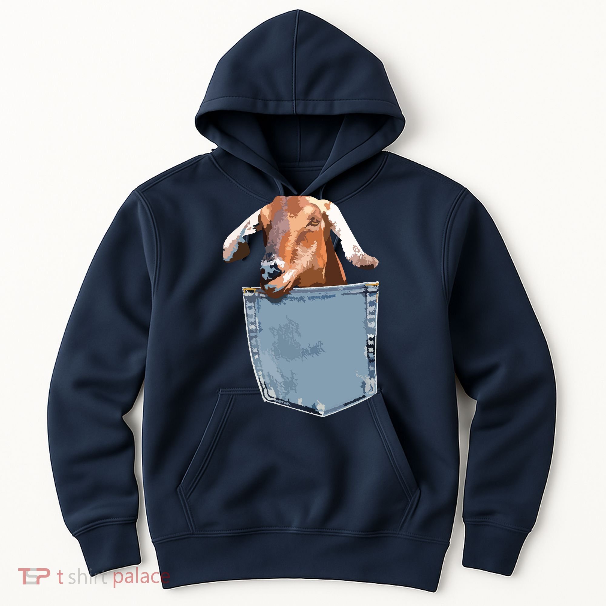 Goat Pocket Baby Goat Peeking Funny Goat Animal Hoodie