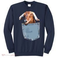 Goat Pocket Baby Goat Peeking Funny Goat Animal Sweatshirt thumb 0