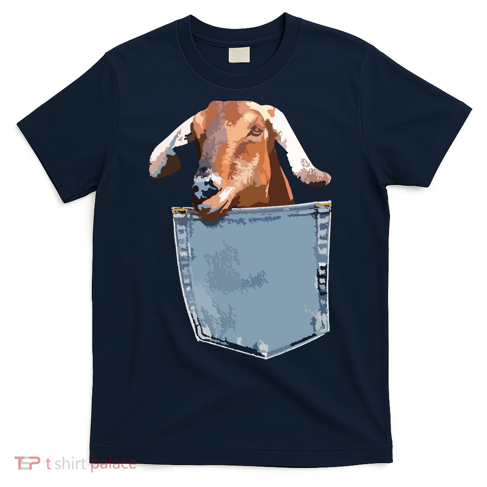 Goat Pocket Baby Goat Peeking Funny Goat Animal T-Shirt