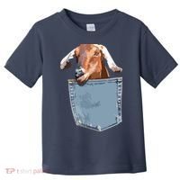 Goat Pocket Baby Goat Peeking Funny Goat Animal Toddler T-Shirt thumb 0