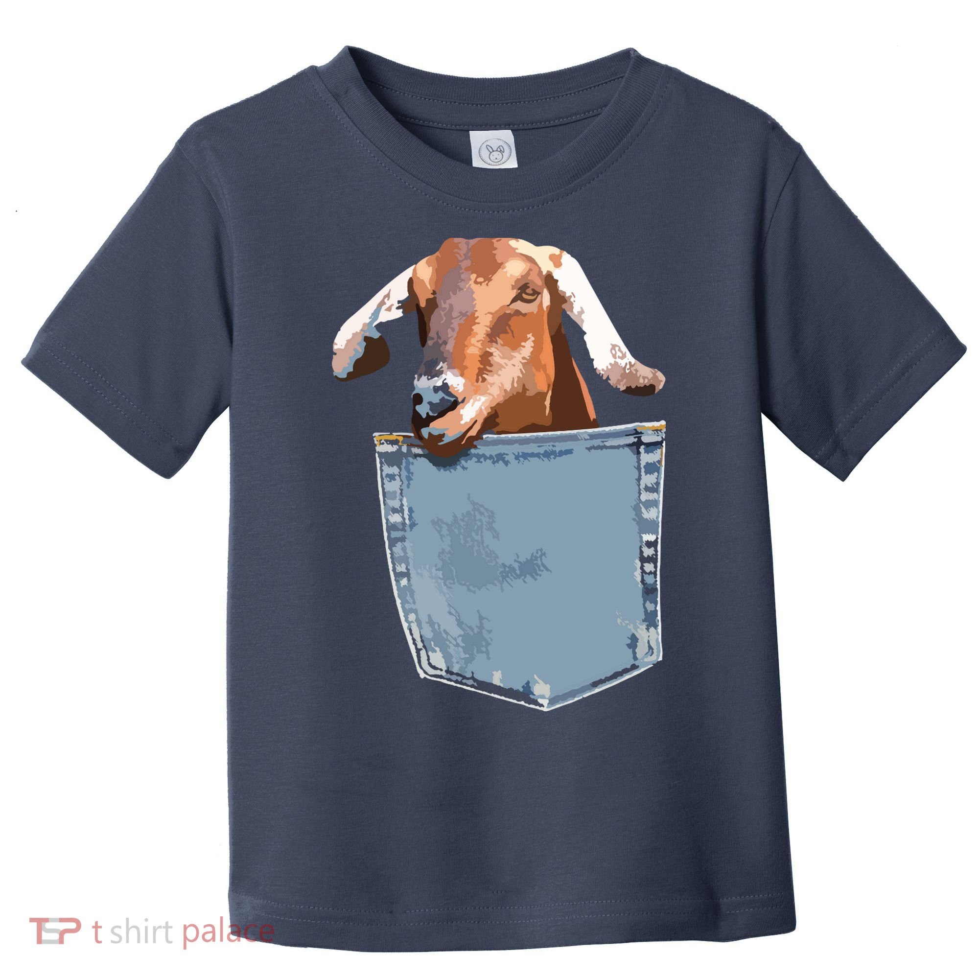 Goat Pocket Baby Goat Peeking Funny Goat Animal Toddler T-Shirt