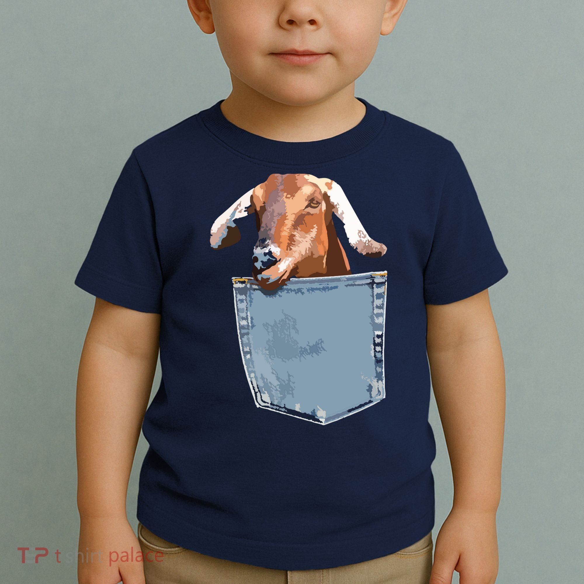 Goat Pocket Baby Goat Peeking Funny Goat Animal Toddler T-Shirt