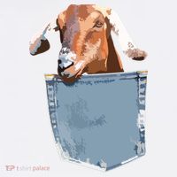 Goat Pocket Baby Goat Peeking Funny Goat Animal Garment-Dyed Sweatshirt thumb 2