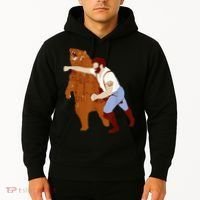 Guy Punching Bear Hoodie thumb 2