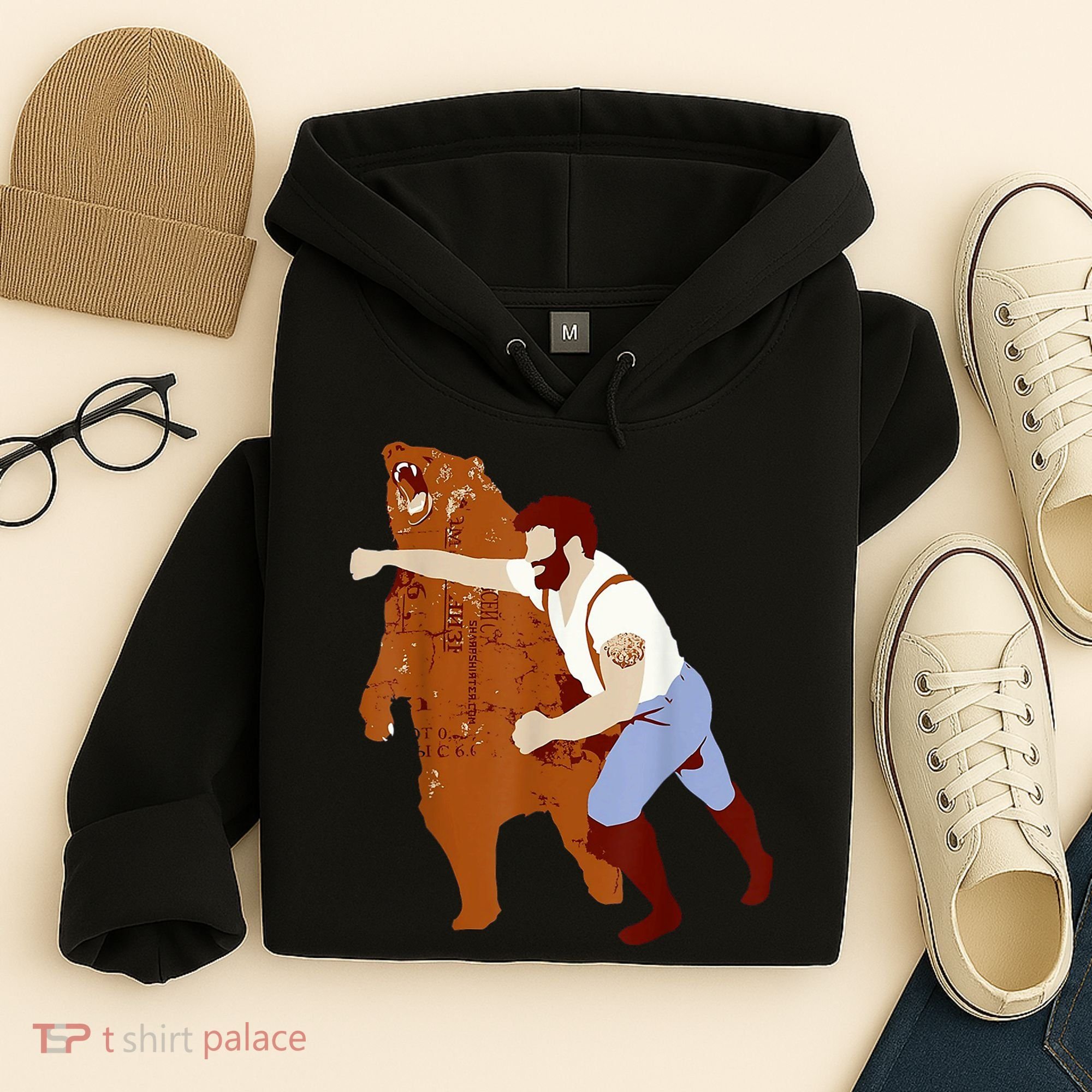 Guy Punching Bear Hoodie