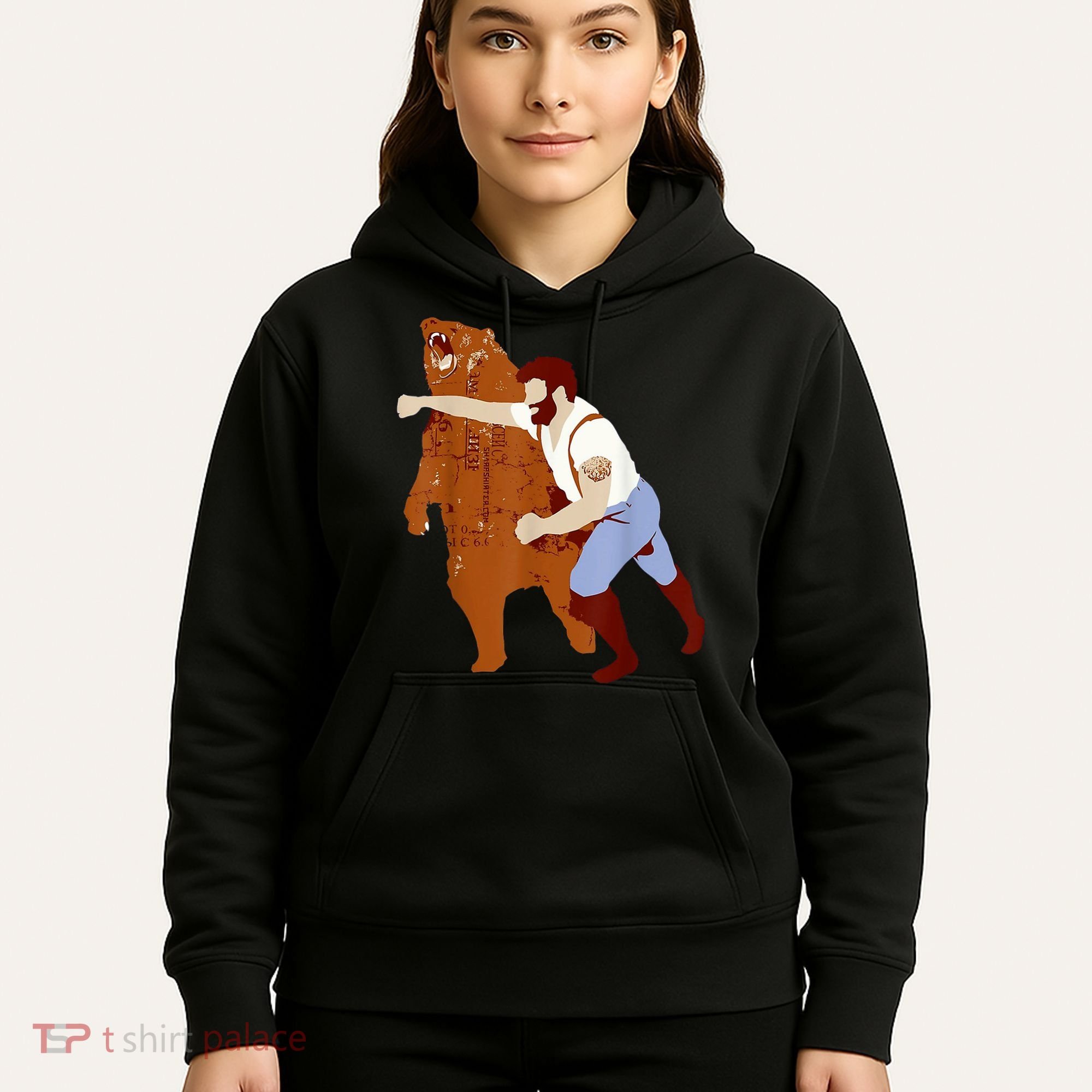 Guy Punching Bear Hoodie