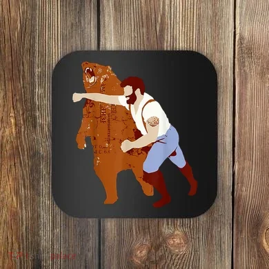 Guy Punching Bear Coaster