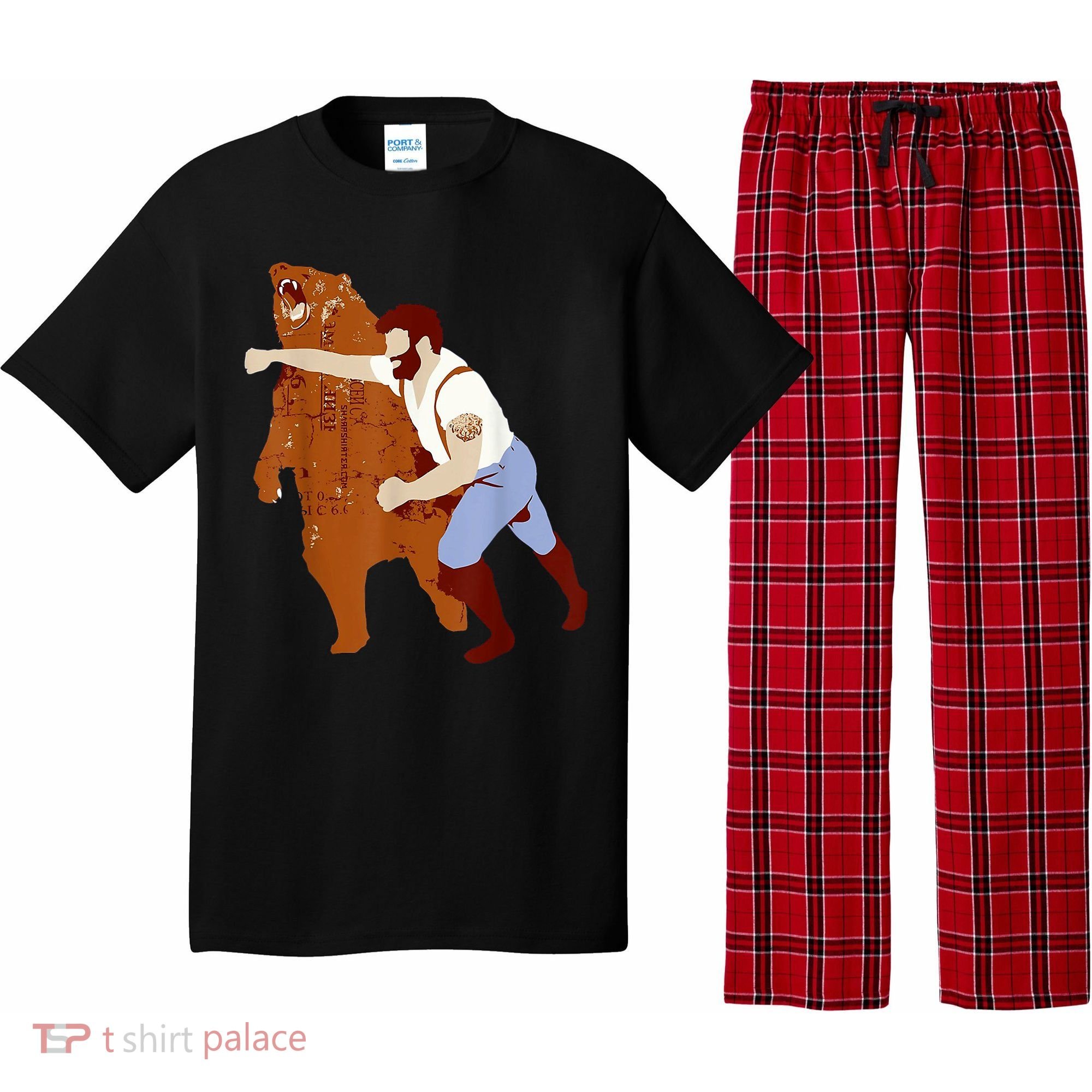 Guy Punching Bear Pajama Set