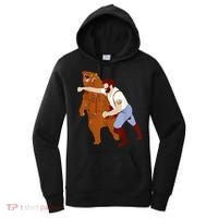 Guy Punching Bear Women's Hoodie thumb 0