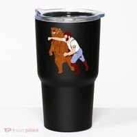 Guy Punching Bear Tumbler thumb 0