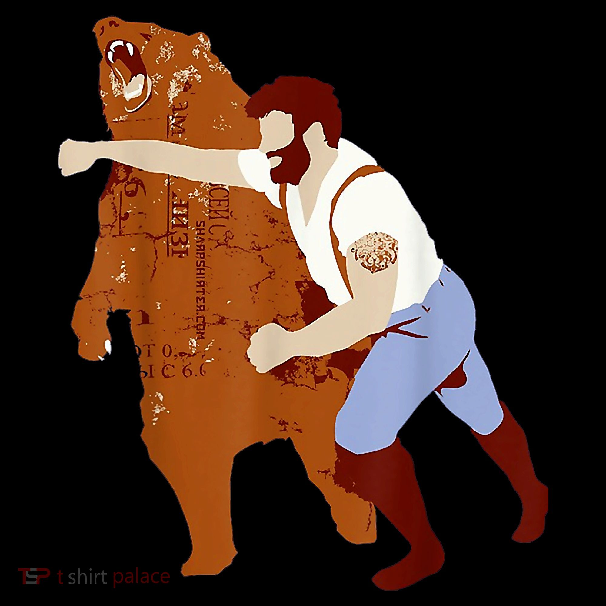 Guy Punching Bear Mousepad