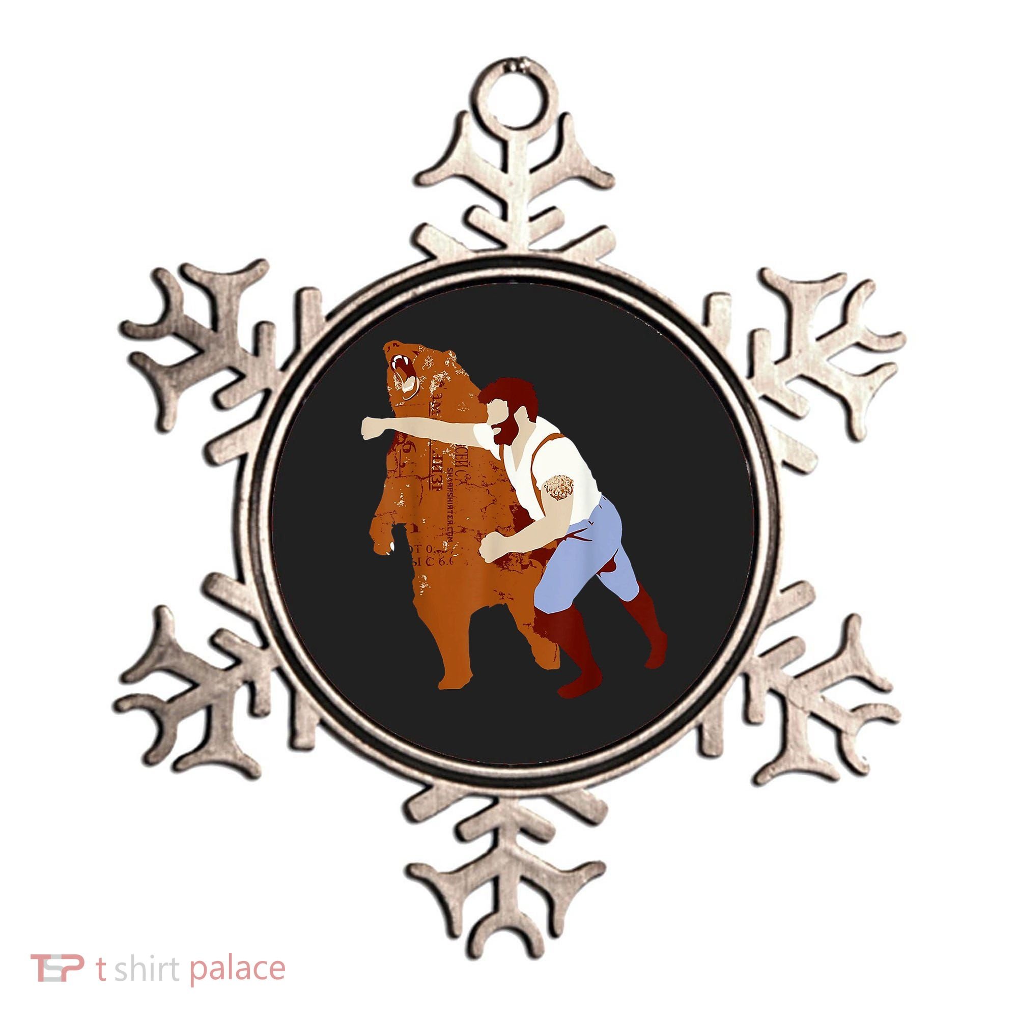 Guy Punching Bear Ornament