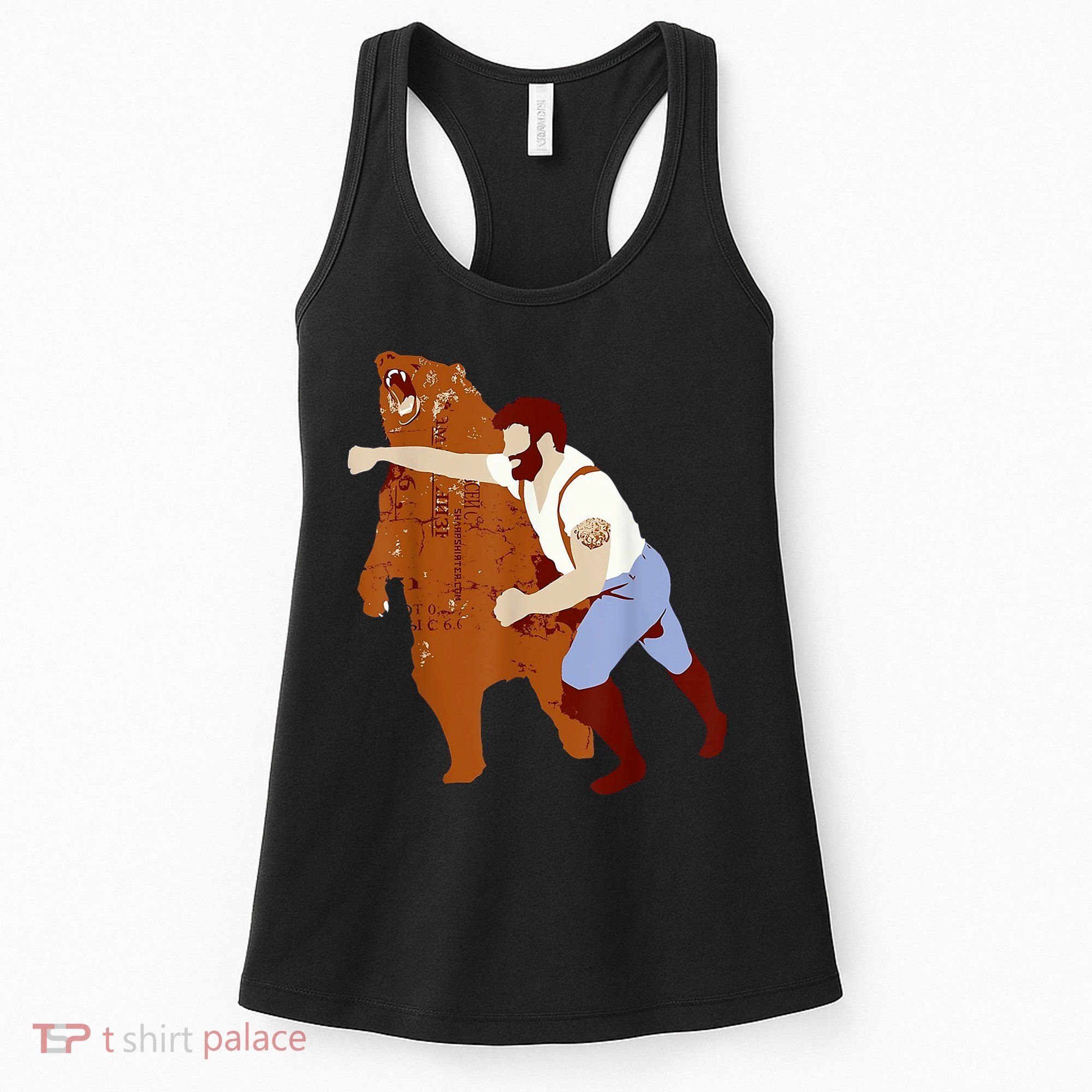 Guy Punching Bear Women's Tank Top