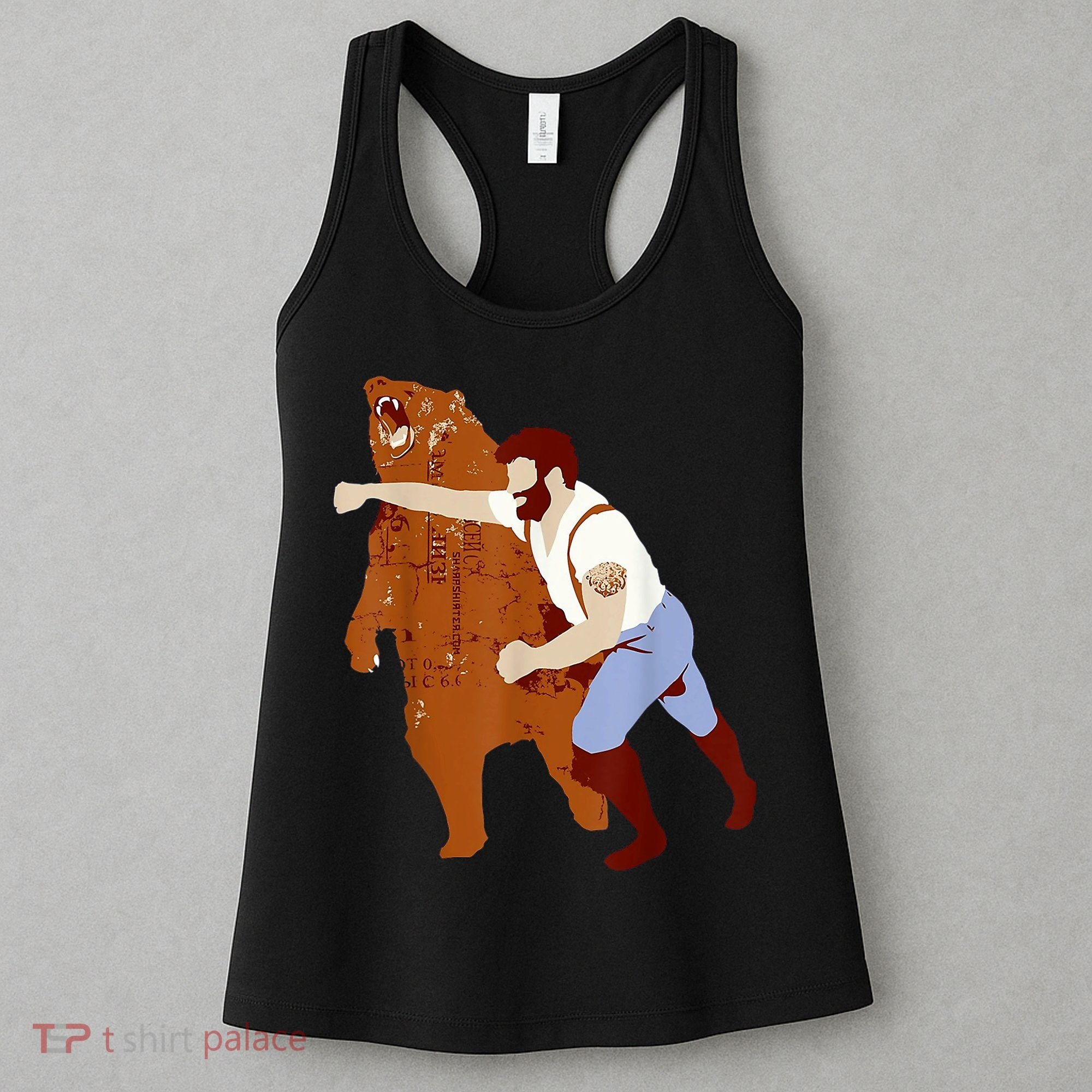 Guy Punching Bear Women's Tank Top