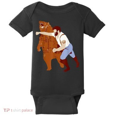 Guy Punching Bear Baby Bodysuit
