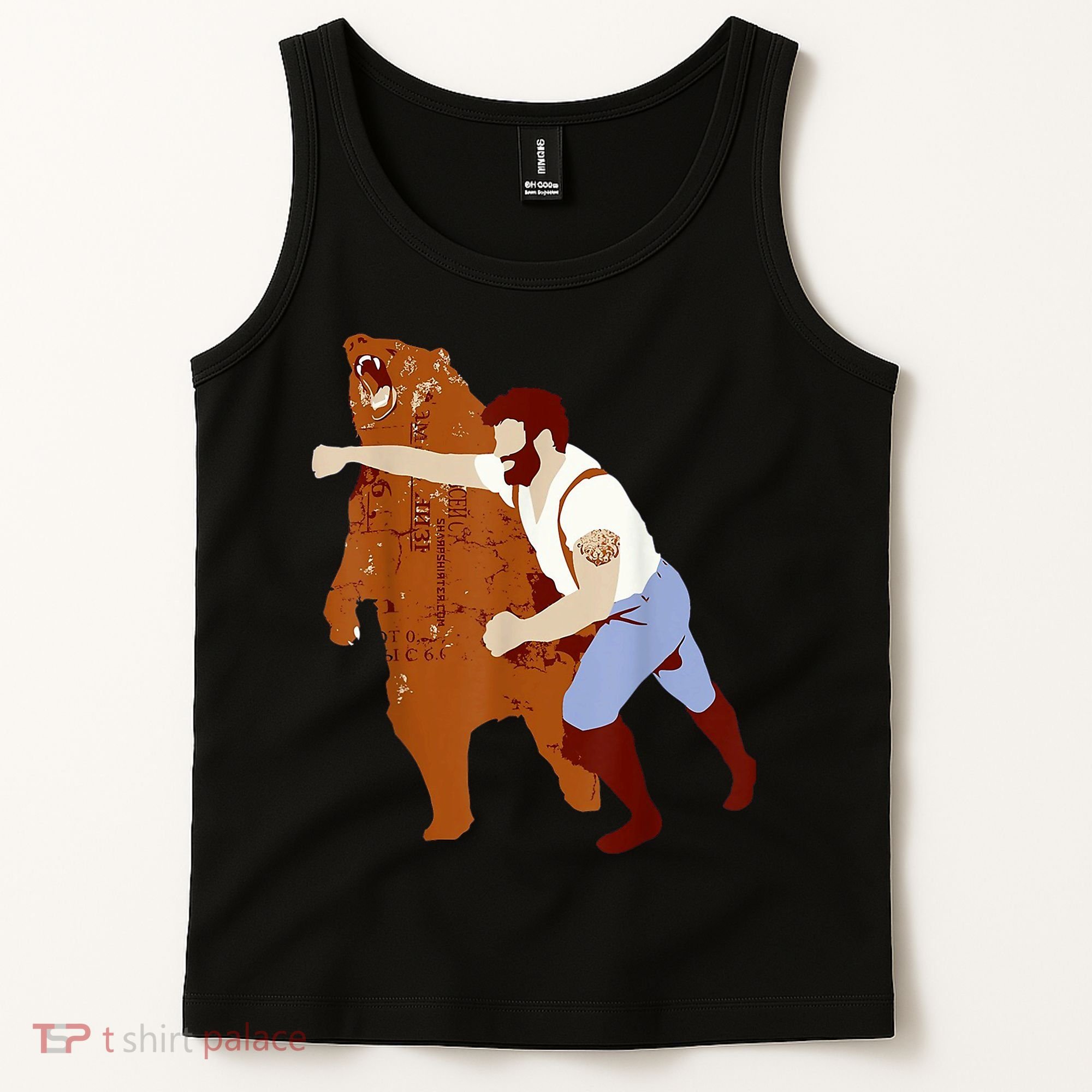 Guy Punching Bear Tank Top