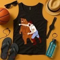 Guy Punching Bear Tank Top thumb 4