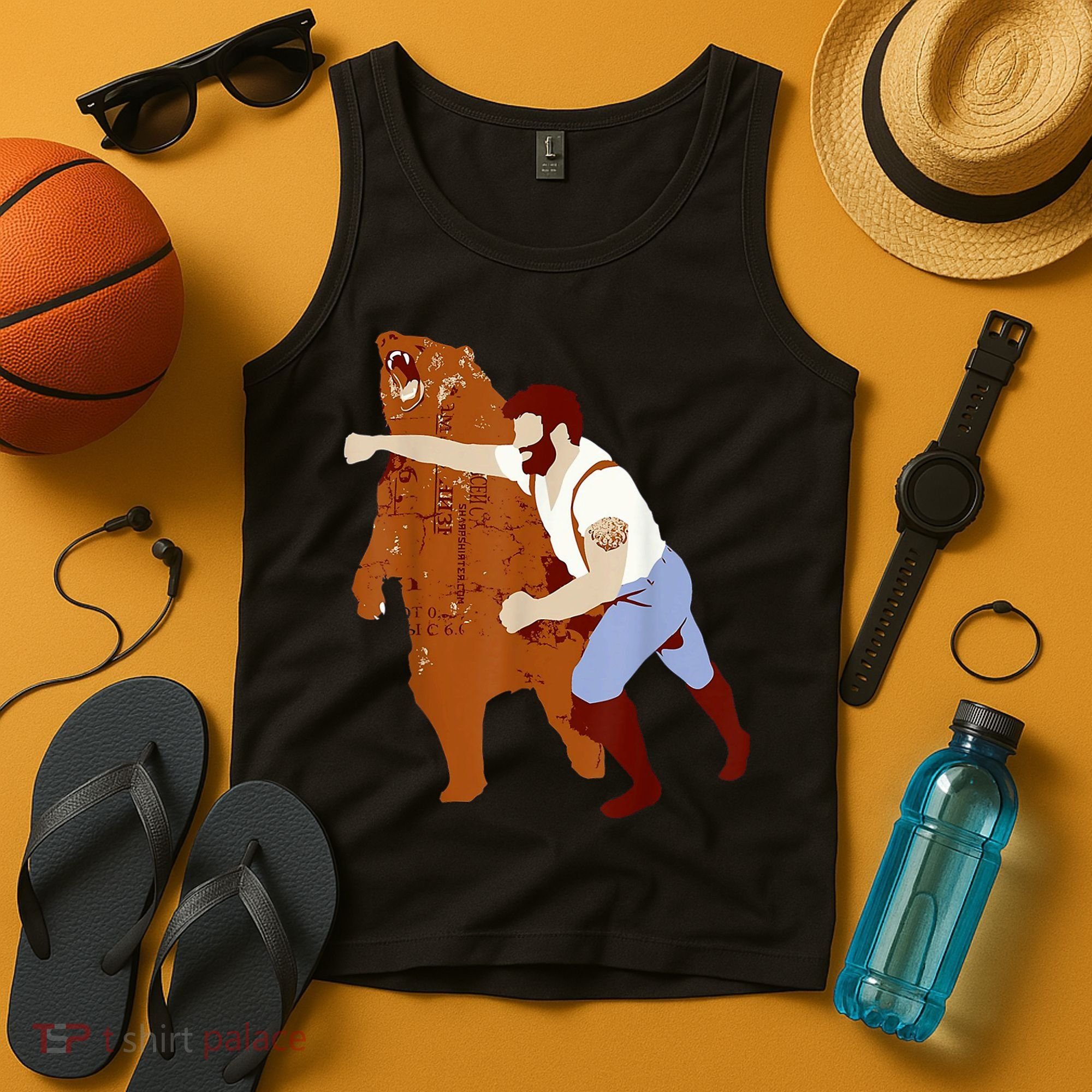 Guy Punching Bear Tank Top