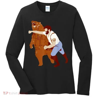 Guy Punching Bear Women's Long Sleeve Shirt