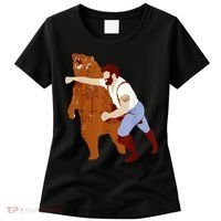 Guy Punching Bear Women's T-Shirt thumb 0