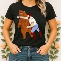 Guy Punching Bear Women's T-Shirt thumb 2