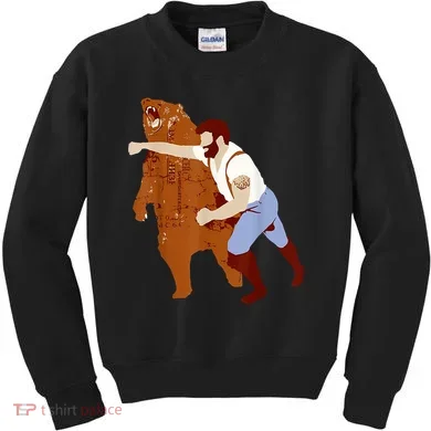 Guy Punching Bear Kids Sweatshirt