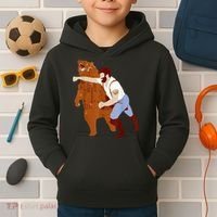 Guy Punching Bear Kids Hoodie thumb 2