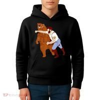 Guy Punching Bear Kids Hoodie thumb 4