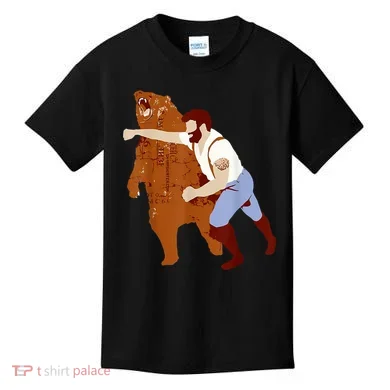 Guy Punching Bear Kids T-Shirt