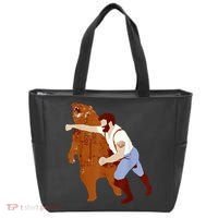 Guy Punching Bear Tote Bag thumb 0