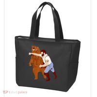 Guy Punching Bear Tote Bag thumb 3