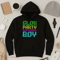 Glow Party Birthday Boy Party Retro Hoodie thumb 3