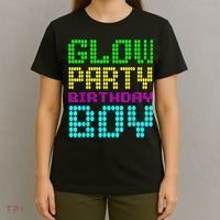 Glow Party Birthday Boy Party Retro T-Shirt thumb 4