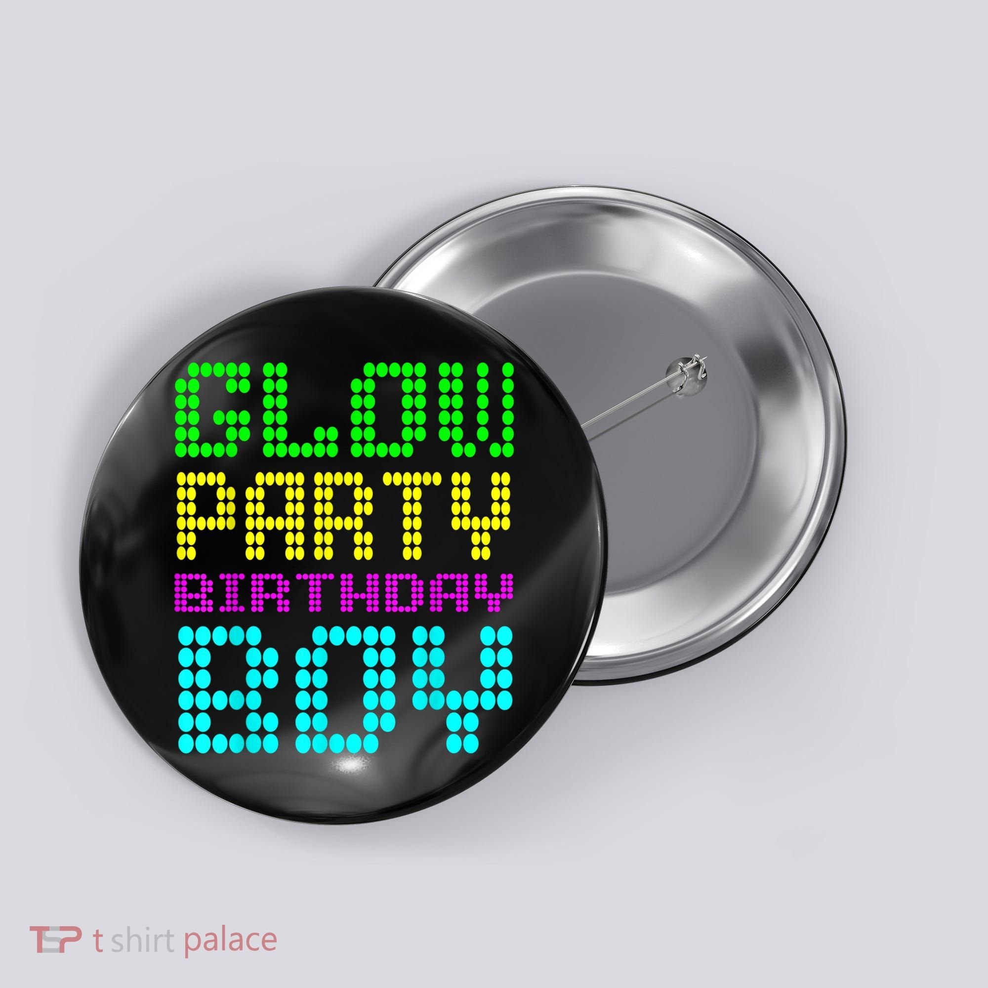 Glow Party Birthday Boy Party Retro Button