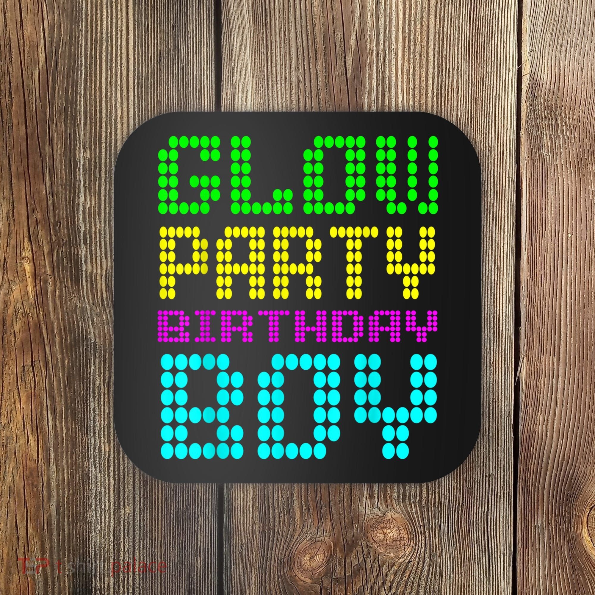 Glow Party Birthday Boy Party Retro Coaster