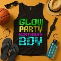 Glow Party Birthday Boy Party Retro Tank Top thumb 4