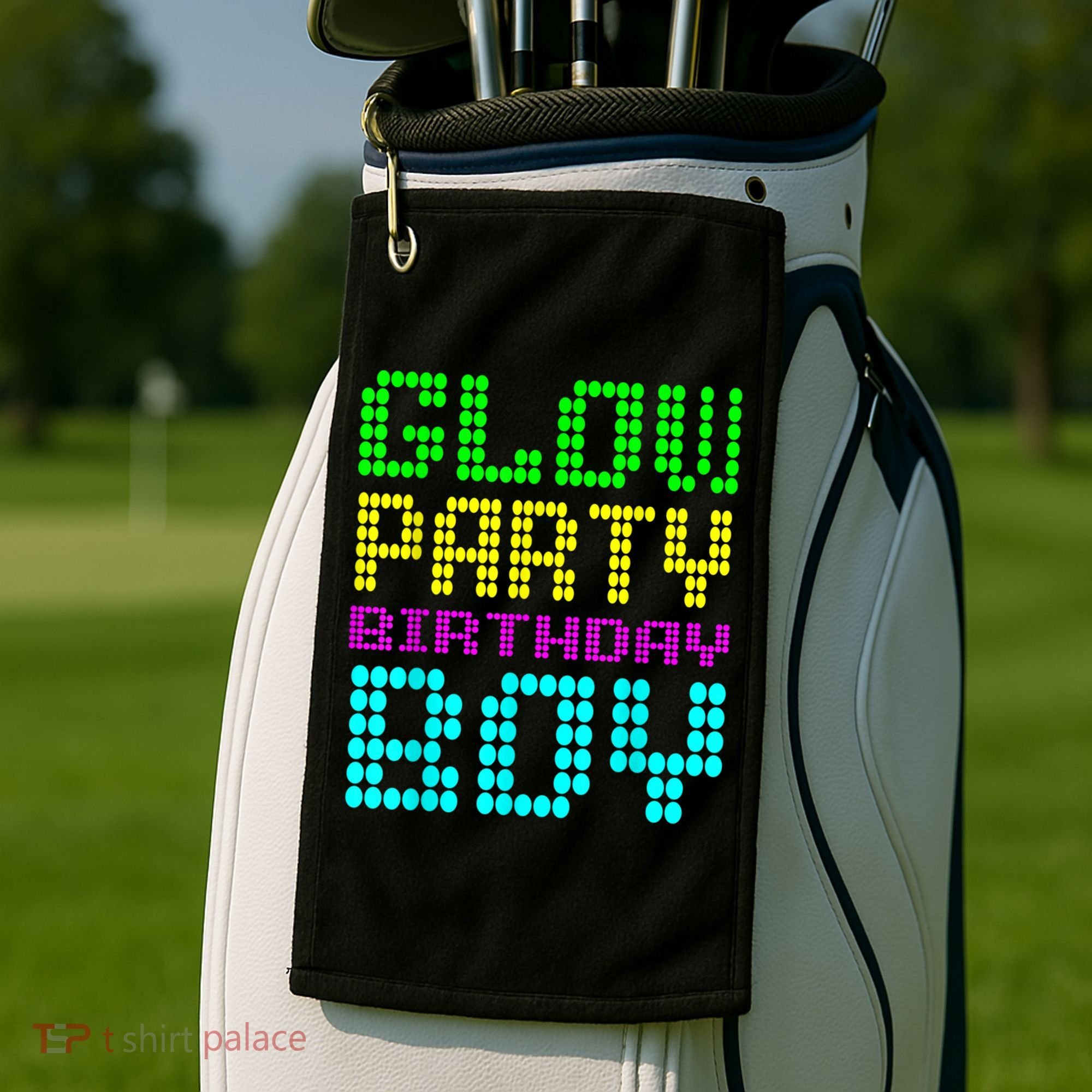 Glow Party Birthday Boy Party Retro Golf Towel