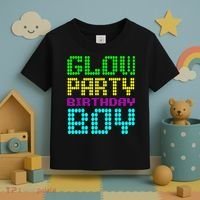 Glow Party Birthday Boy Party Retro Toddler T-Shirt thumb 3
