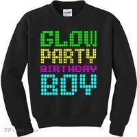 Glow Party Birthday Boy Party Retro Kids Sweatshirt thumb 0