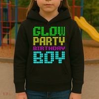 Glow Party Birthday Boy Party Retro Kids Hoodie thumb 3