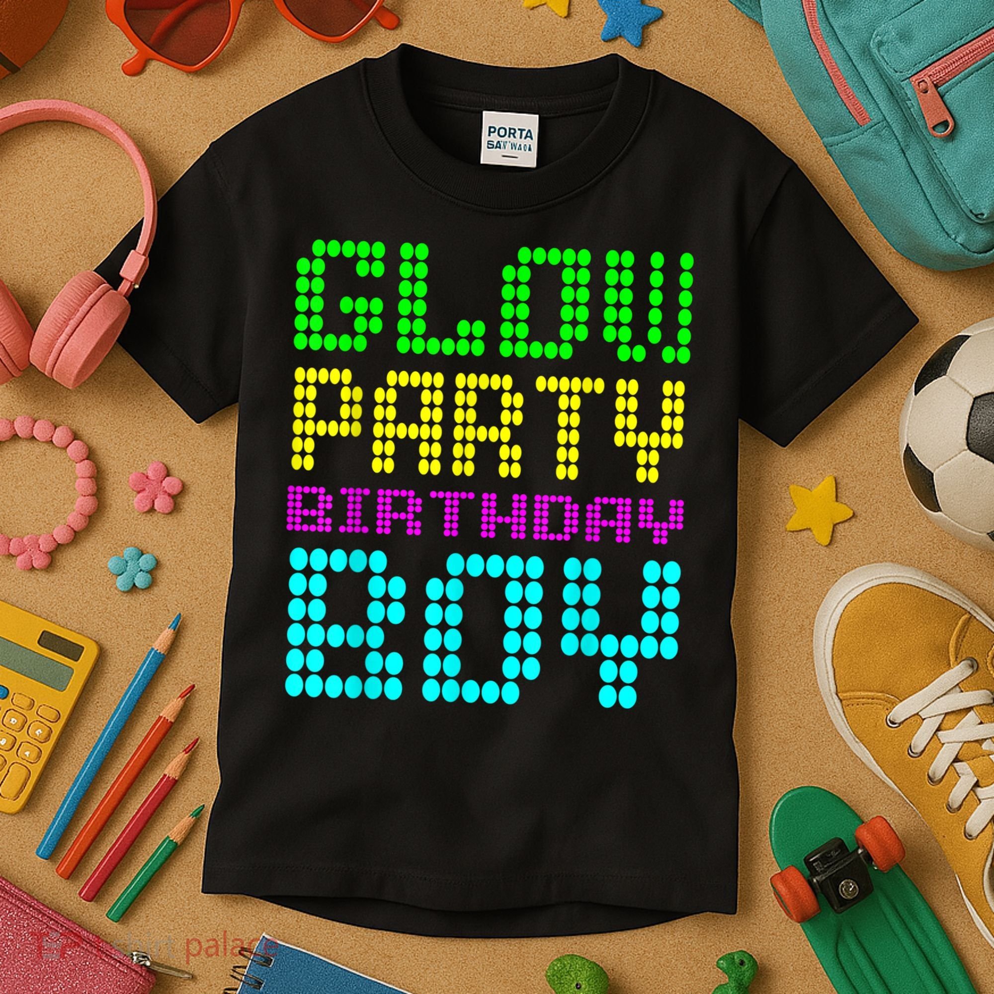 Glow Party Birthday Boy Party Retro Kids T-Shirt